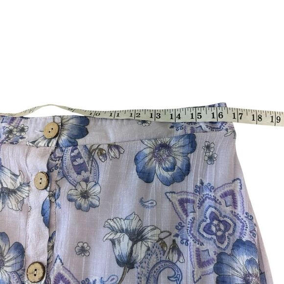 Mlle Gabrielle Lilac Floral Midi Skirt, Large - Picture 4 of 9